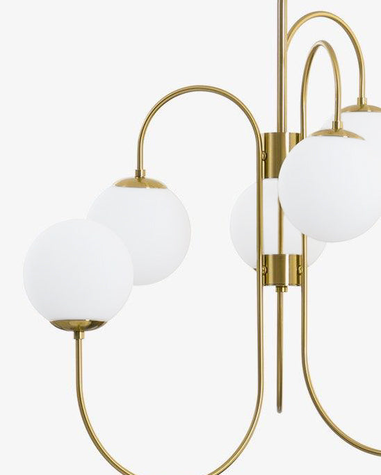 WOMO Mid Century Kronleuchter Gold Glaskugeln-WM2625