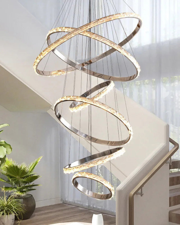 WOMO Tiered Circular Led Crystal Chandelier-WM2491b