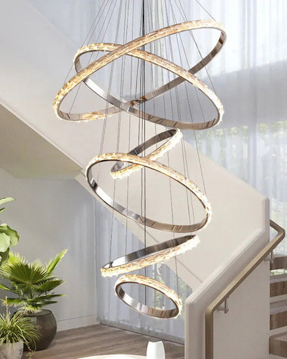 WOMO Tiered Circular Led Crystal Chandelier-WM2491b