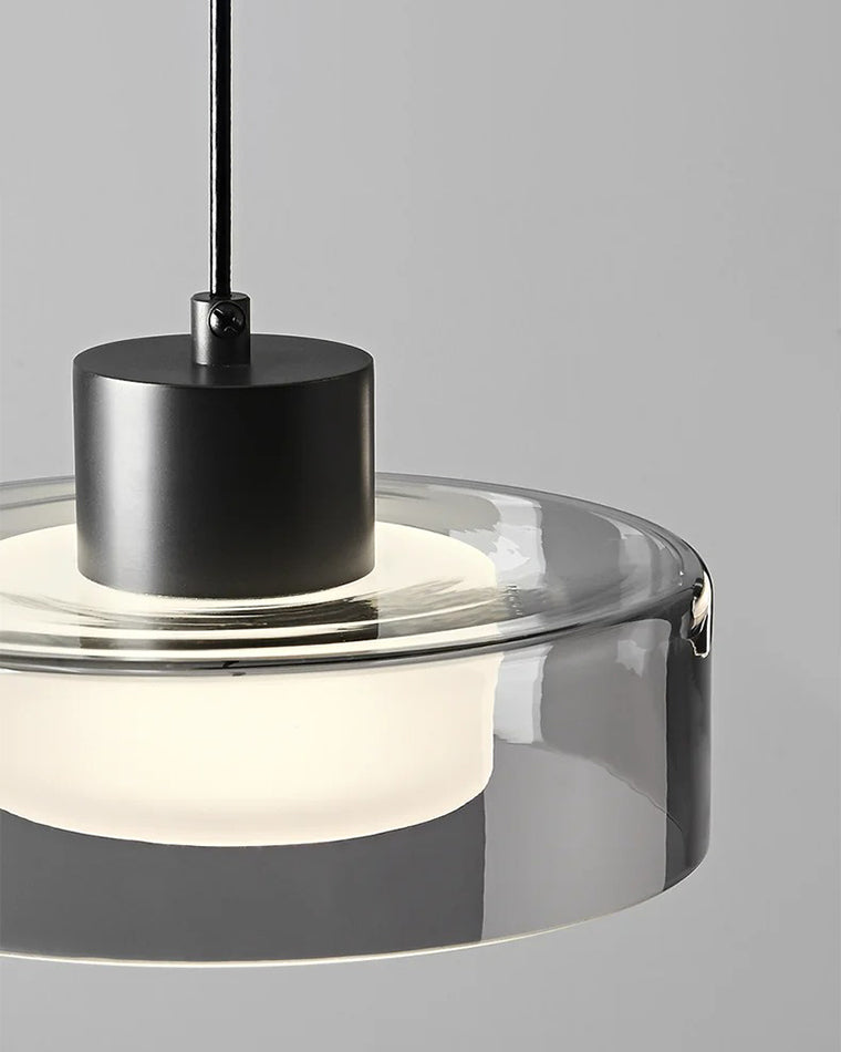 WOMO Schwarzglas Pendelleuchte Trommel-WM2787