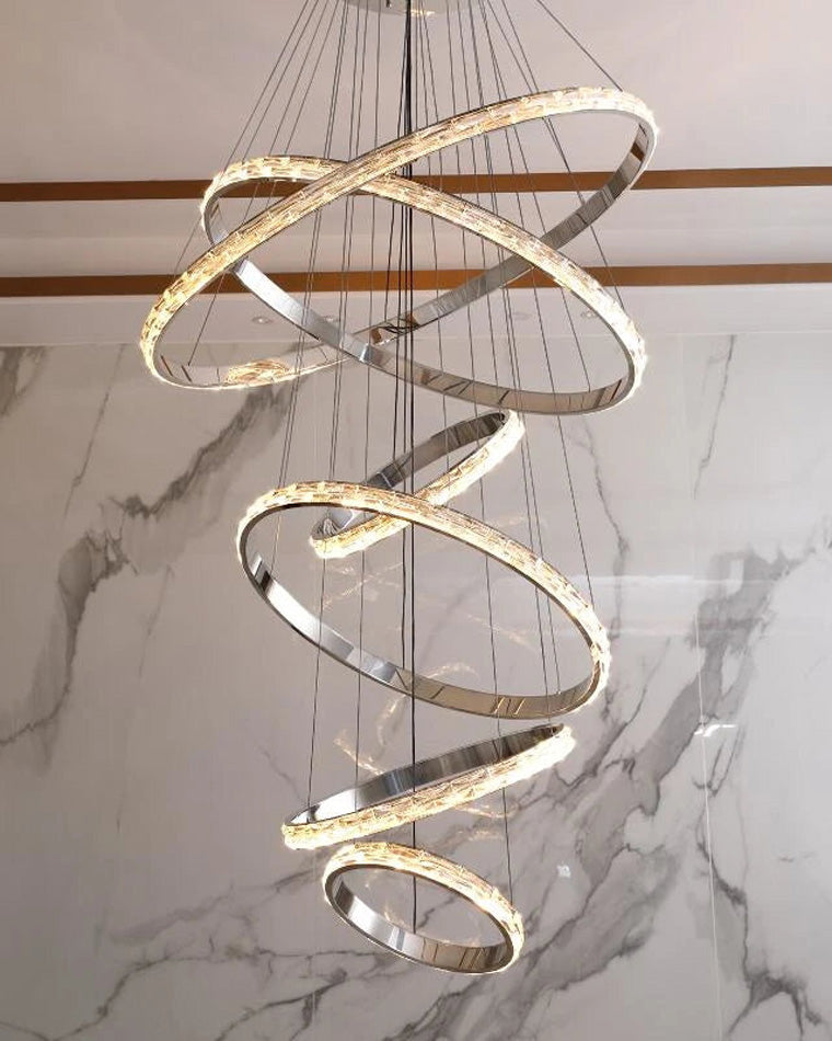 WOMO Tiered Circular Led Crystal Chandelier-WM2491b
