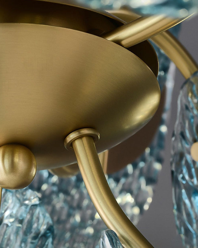 WOMO Edle Kronleuchter Blau Glas Wohnzimmer-WM2213b