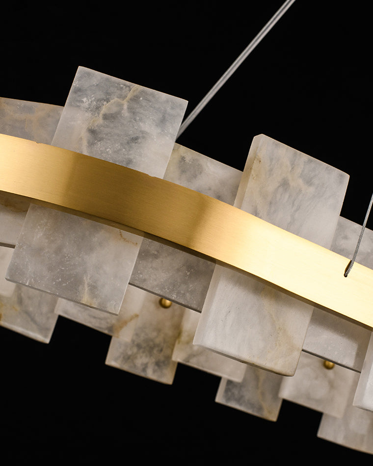 WOMO Gold Alabaster Rundkronleuchter-WM2394