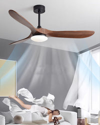 WOMO Wooden Propeller Ceiling Fan Lamp - WM5008