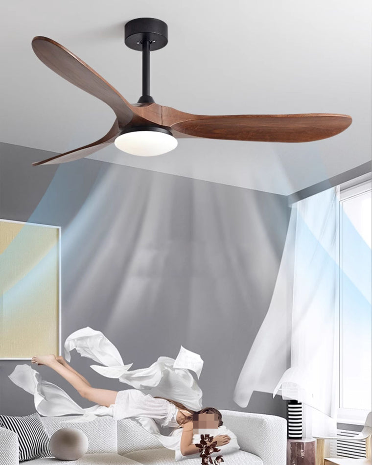WOMO Propeller-Deckenventilatorlampe aus Holz-WM5008