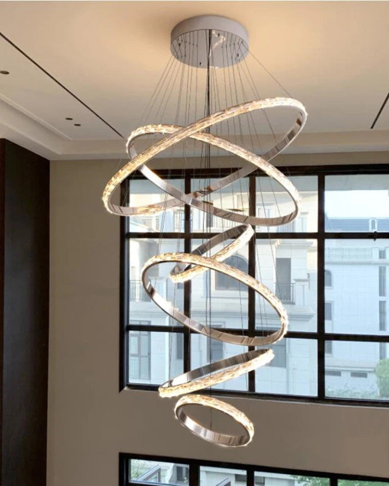 WOMO Tiered Circular Led Crystal Chandelier-WM2491b