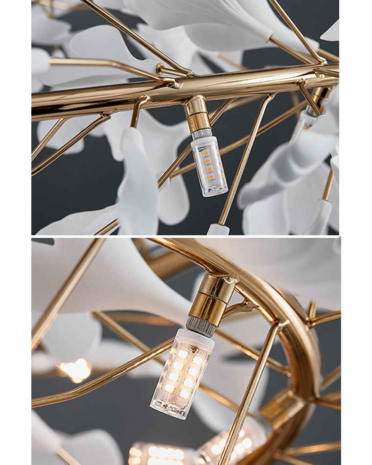 WOMO Design Kronleuchter Weiß gold aus Porzellan-WM2416