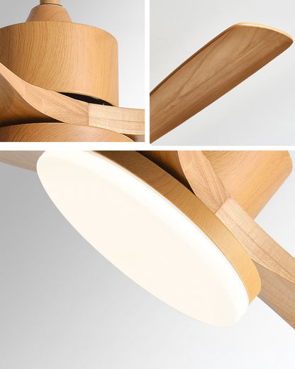 WOMO 3 Wood Blade Ceiling Fan Lamp - WM5174
