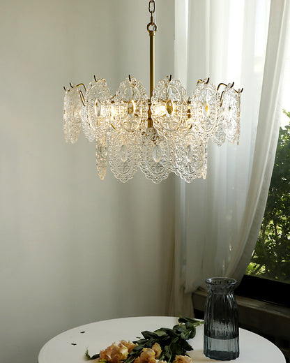 WOMO Tiered Textured Glass Chandelier-WM2208