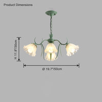 WOMO Tole Flower Glass Chandelier-WM2307