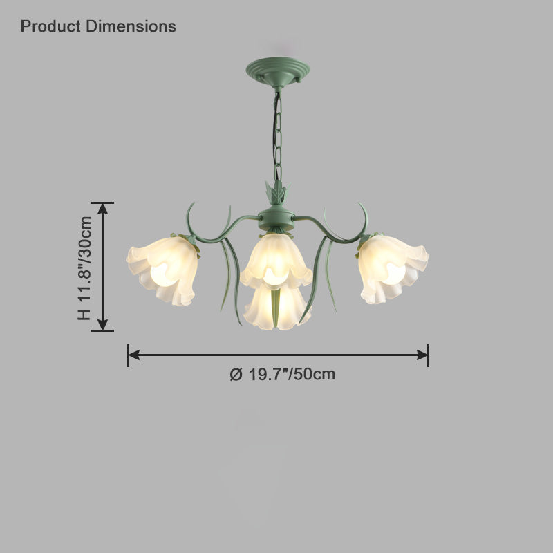 WOMO Tole Flower Glas-Kronleuchter-WM2307