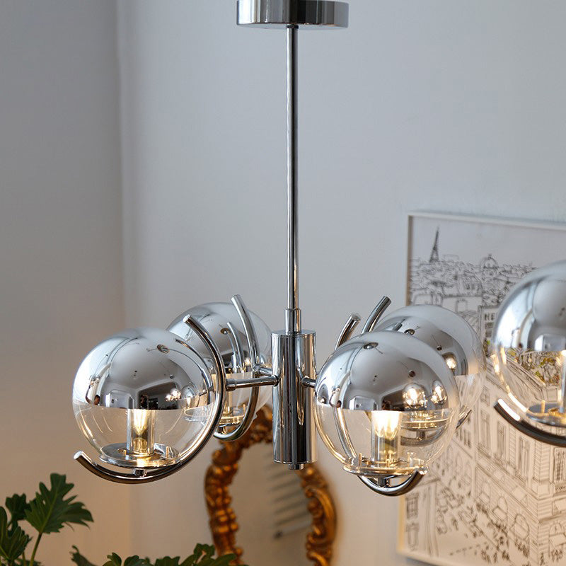 WOMO Glaskugel Kronleuchter Chrom Bauhausstil-WM2306
