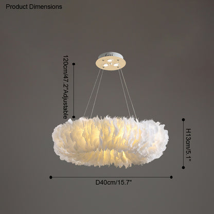 WOMO Feather Round Pendant Light-WM2060