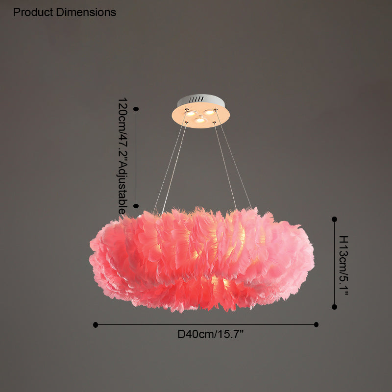 WOMO Feather Round Pendant Light-WM2060
