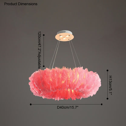 WOMO Feather Round Pendant Light-WM2060