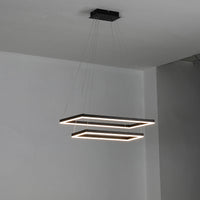 WOMO Metall Schwarzer LED Kronleuchter Rechteckig Für hohe decken-WM2120