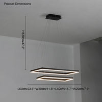 WOMO Metall Schwarzer LED Kronleuchter Rechteckig Für hohe decken-WM2120