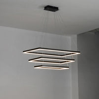 WOMO Metall Schwarzer LED Kronleuchter Rechteckig Für hohe decken-WM2120