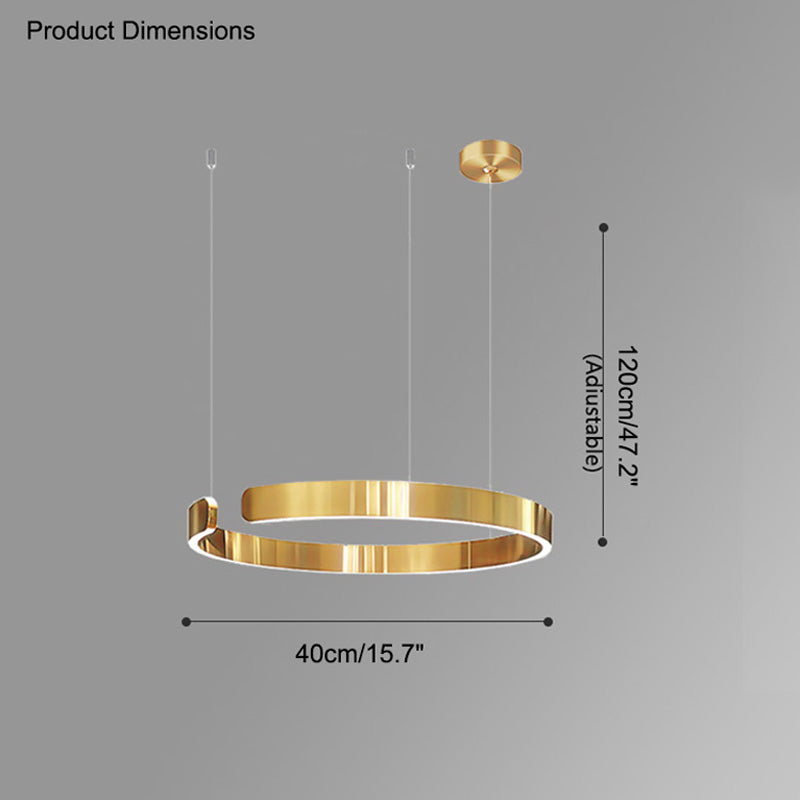 WOMO Black/Gold Ring LED Chandelier-WM2009