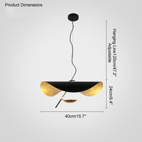 WOMO Moderne Pendelleuchte Indirekt Schwarz Gold Esstisch Metall-WM2088
