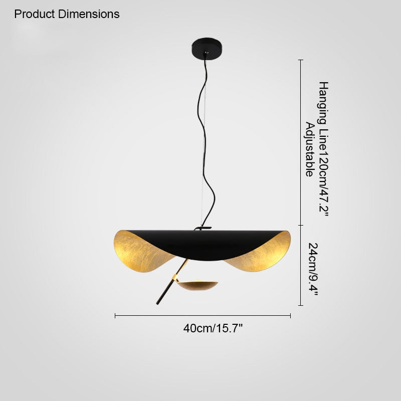 WOMO Moderne Pendelleuchte Indirekt Schwarz Gold Esstisch Metall-WM2088