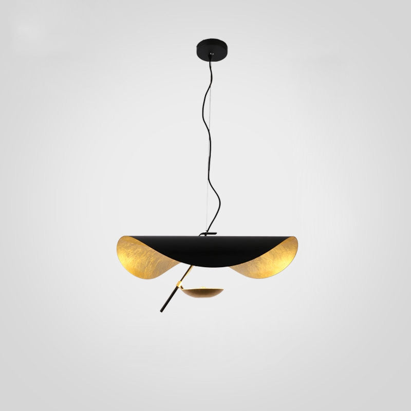 WOMO Moderne Pendelleuchte Indirekt Schwarz Gold Esstisch Metall-WM2088