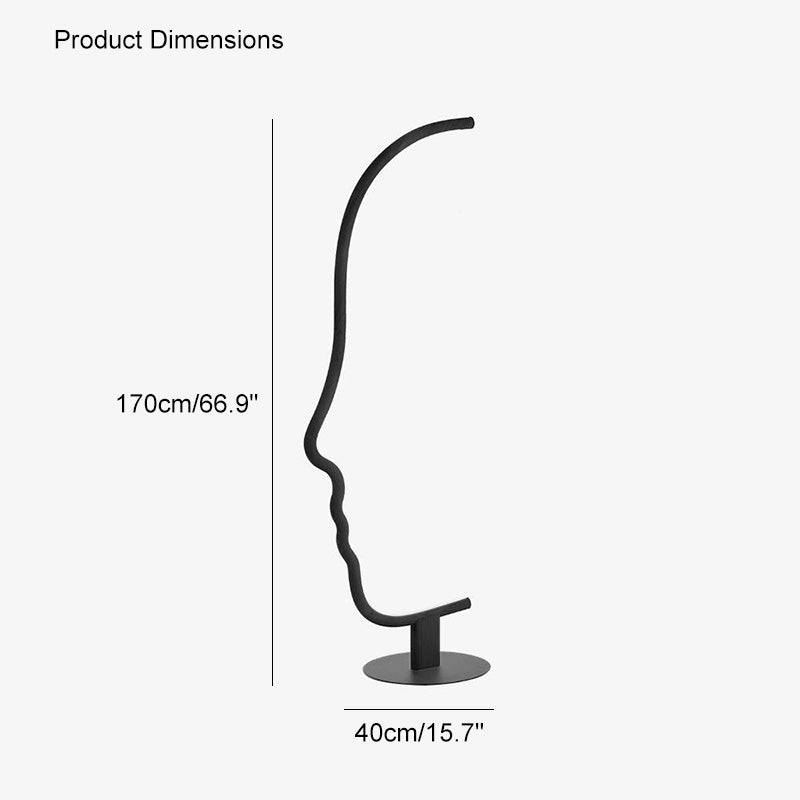 WOMO Floor Lamp with Face Profile Sculpture-WM7002