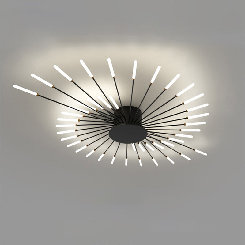WOMO Unusual LED Ceiling Light Black Metal Large Living Room Modern-WM1000