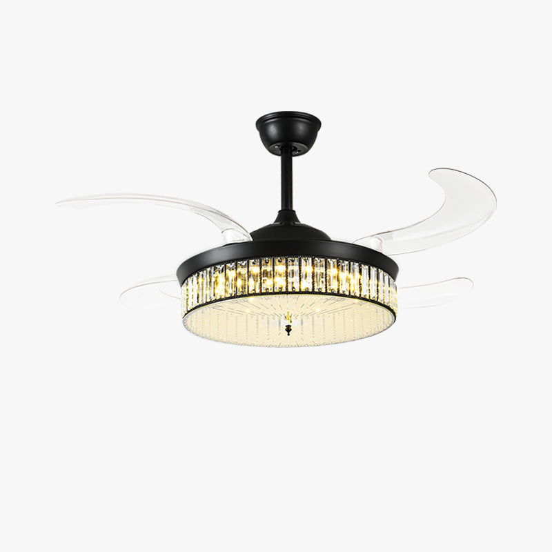 WOMO Crystal Ceiling Fan Chandelier with Retractable Blades - WM5036