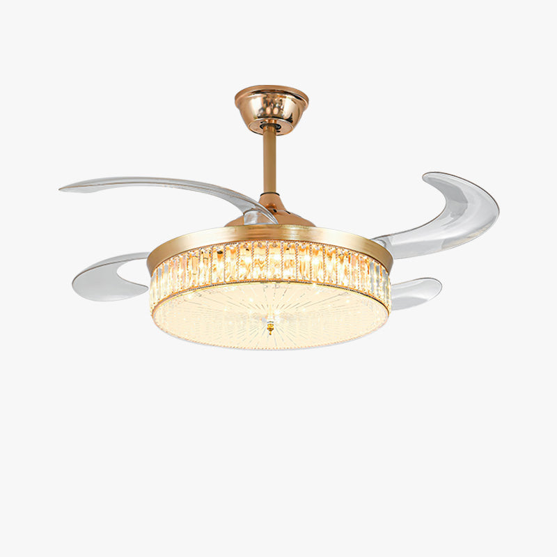 WOMO Kristall-Deckenventilator-Kronleuchter mit einziehbarer Klappe - WM5036