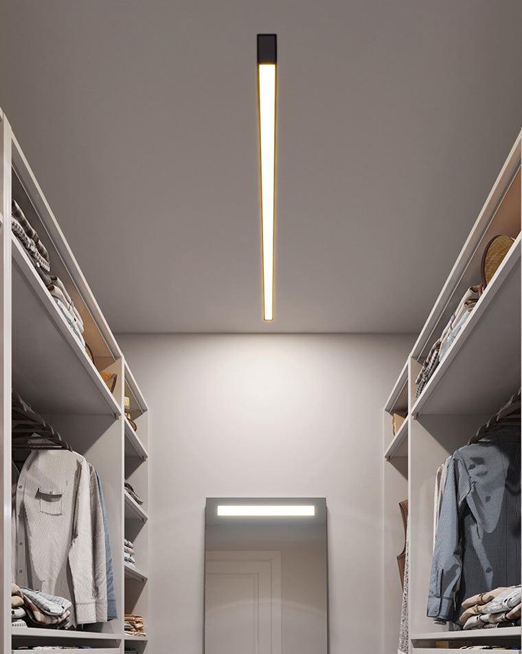 WOMO Lineare LED Deckenleuchte Flur Lang Schmal Metall-WM1003