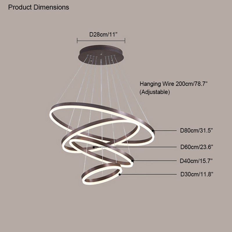 WOMO Tiered Ring LED Chandelier-WM2159