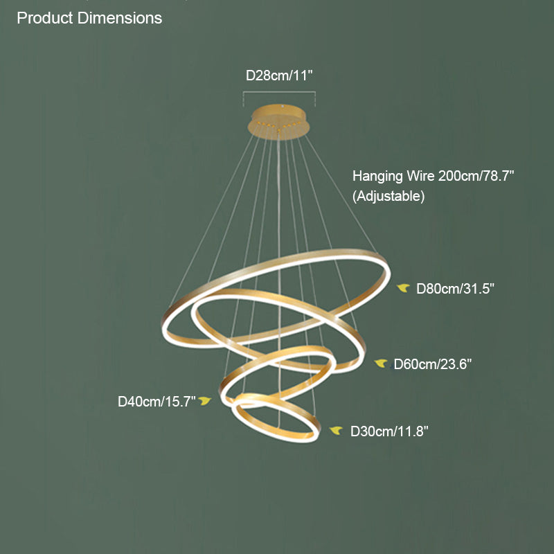 WOMO Tiered Ring LED Chandelier-WM2159