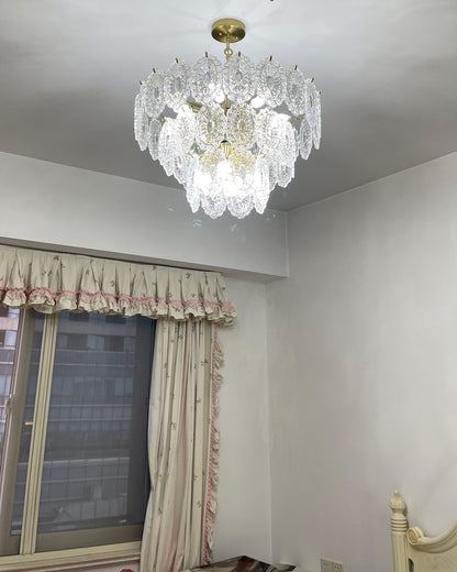 WOMO Tiered Textured Glass Chandelier-WM2208