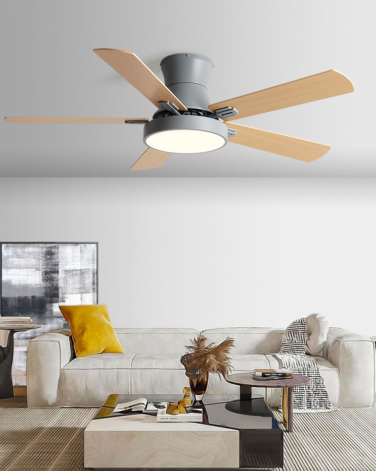 WOMO Flache Deckenventilatorlampe aus Holz-WM5014