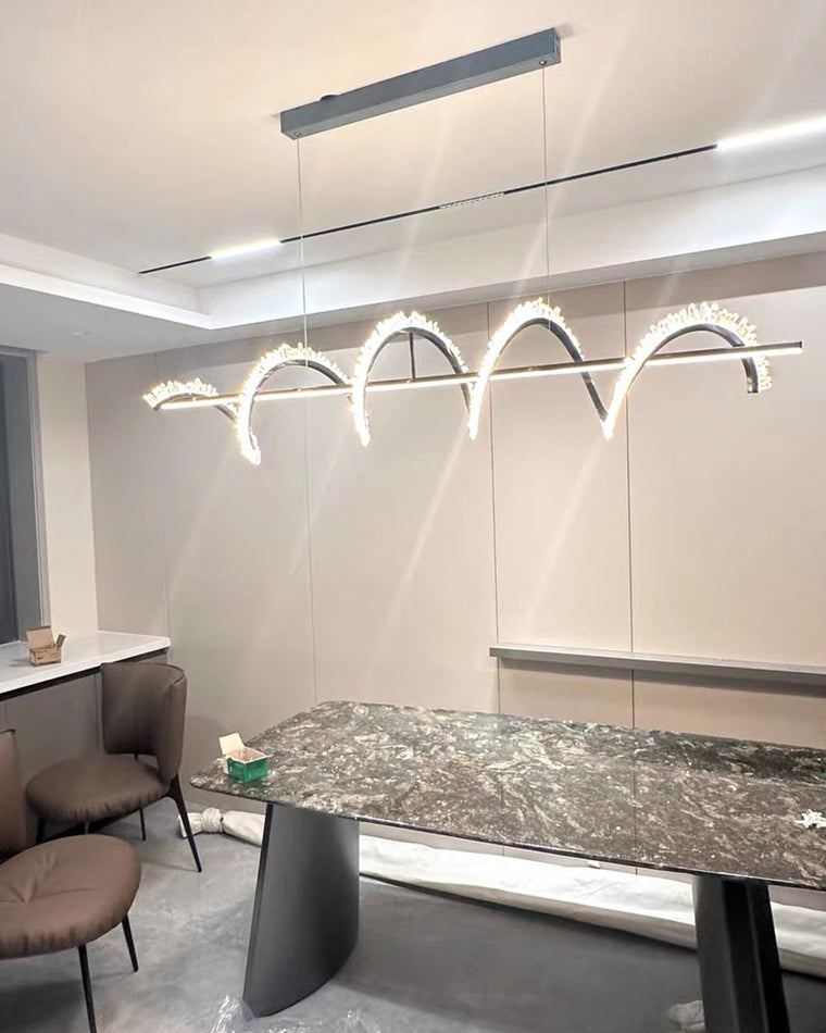 WOMO Swirl Kristall Linearkronleuchter – WM2713