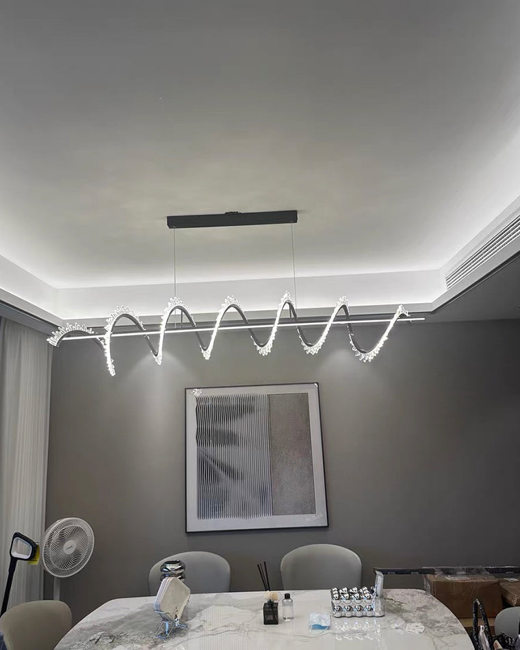 WOMO Swirl Kristall Linearkronleuchter – WM2713