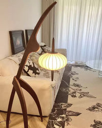 Lampadaire trépied en bois WOMO Flying Saucer - WM7136