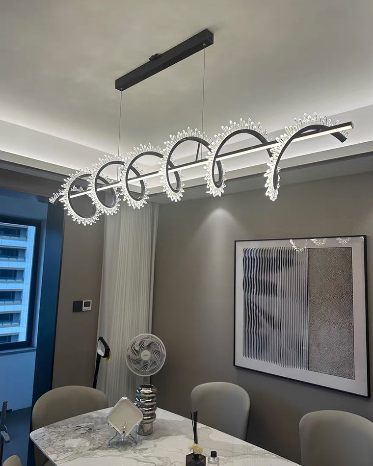 WOMO Swirl Kristall Linearkronleuchter – WM2713