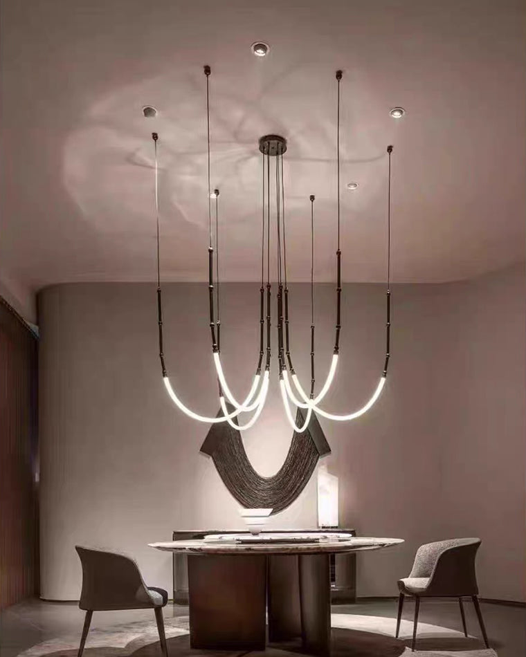 WOMO Bambus-Seil LED Kronleuchter-WM2752
