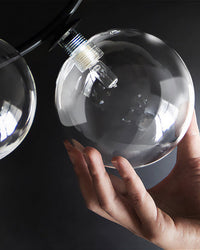 WOMO Salon Lustre Noir Rond Boules de Verre-WM2292