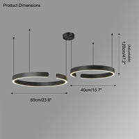 WOMO Schwarz/Gold Ring Led Kronleuchter-WM2009