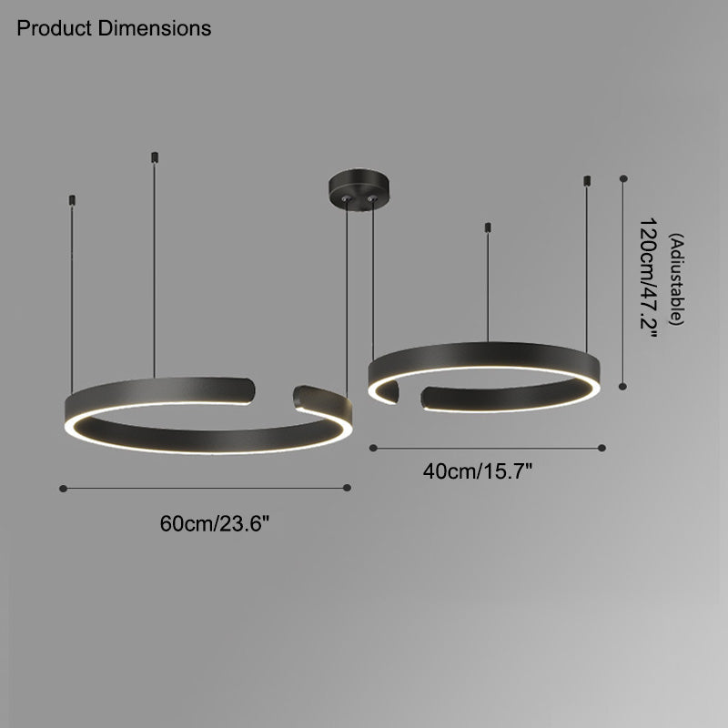 WOMO Black/Gold Ring LED Chandelier-WM2009