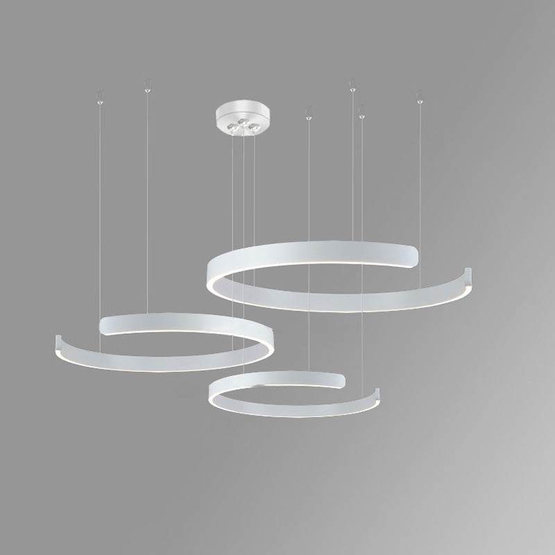 WOMO Black/Gold Ring LED Chandelier-WM2009
