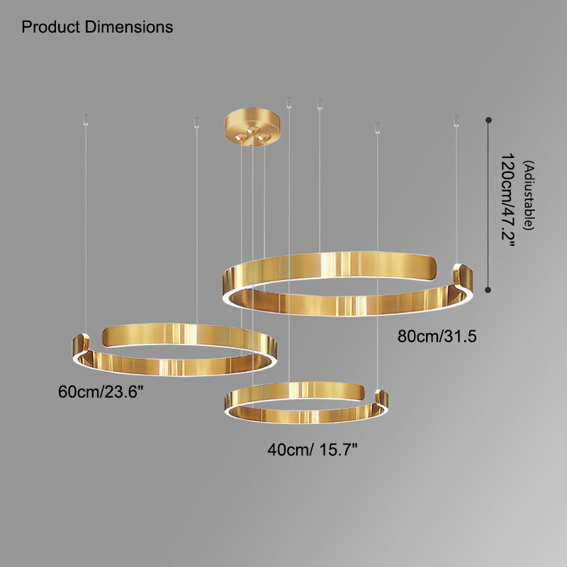 WOMO Schwarz/Gold Ring Led Kronleuchter-WM2009