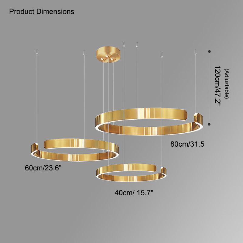 WOMO Black/Gold Ring LED Chandelier-WM2009