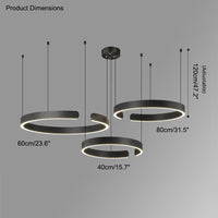 WOMO Schwarz/Gold Ring Led Kronleuchter-WM2009