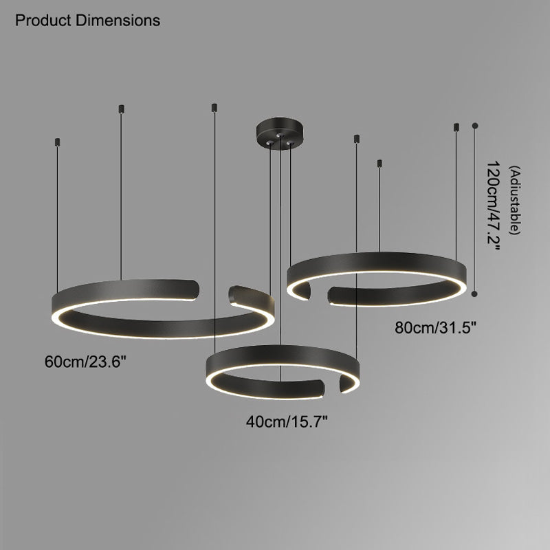 WOMO Black/Gold Ring LED Chandelier-WM2009