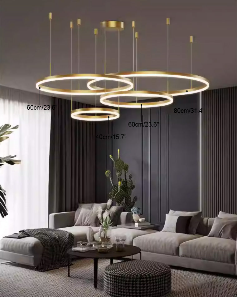 WOMO Wohnzimmer Pendelleuchte Kronleuchter Ring mit Fernbedienung-WM2003