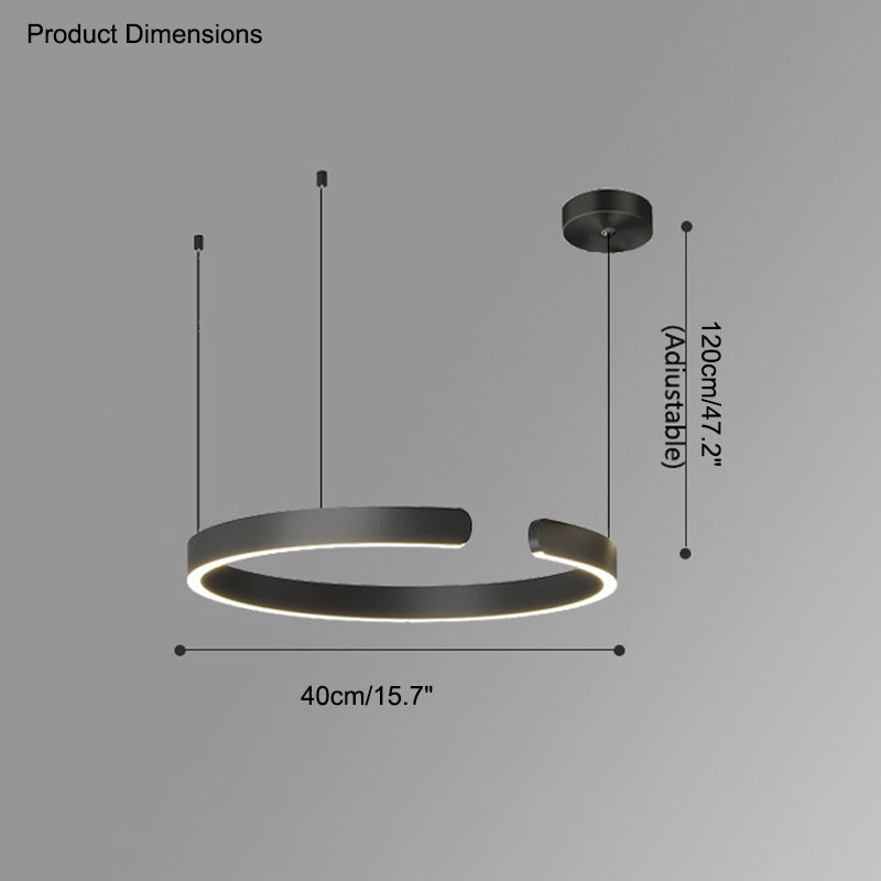 WOMO Black/Gold Ring LED Chandelier-WM2009